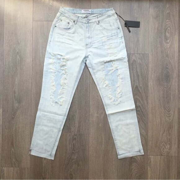 Free People One Teaspoon Awesome Baggies Jeans Straight Leg High Waist 24 - Picture 4 of 15